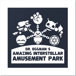 Dr. Eggman's Amazing Interstellar Amusement Park - Sillouette white Posters and Art